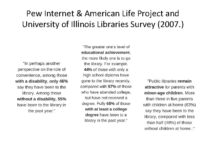 Pew Internet & American Life Project and University of Illinois Libraries Survey (2007. )