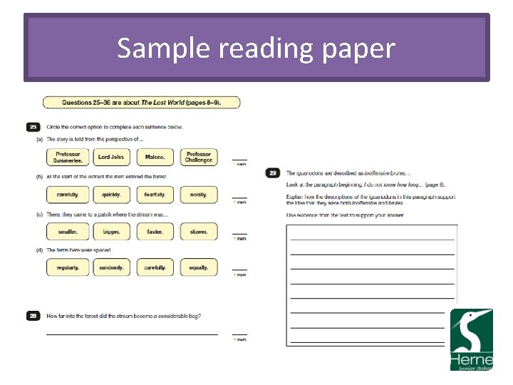 Sample reading paper 