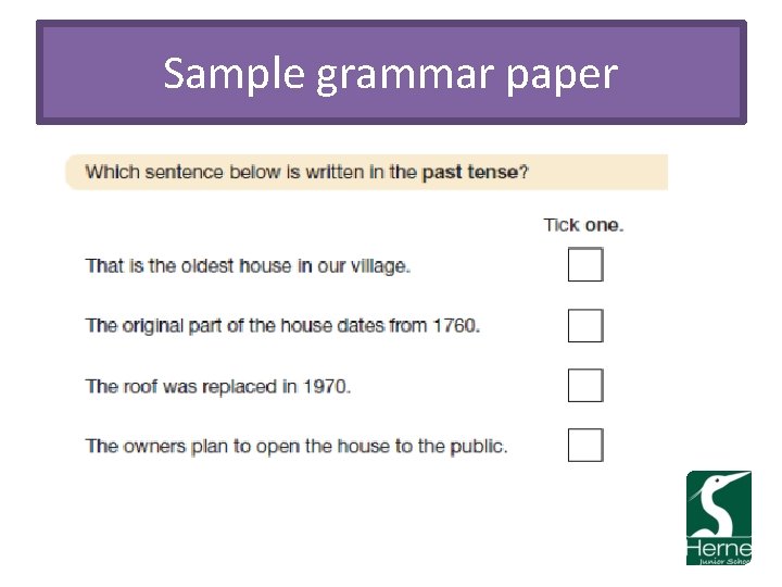 Sample grammar paper 