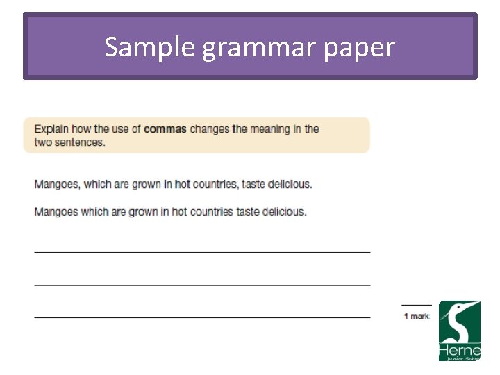 Sample grammar paper 