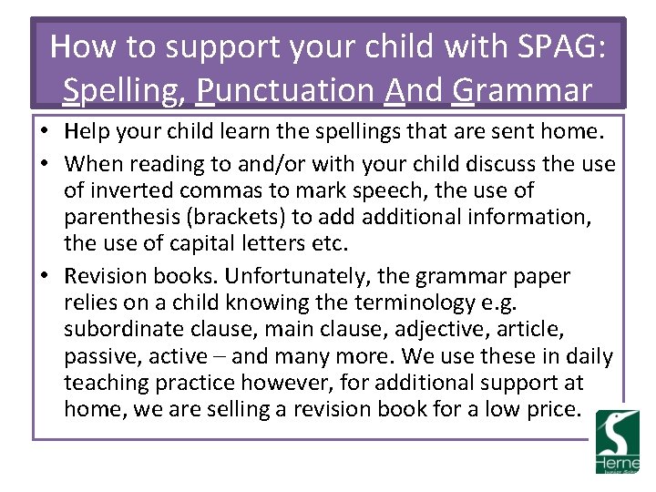 How to support your child with SPAG: Spelling, Punctuation And Grammar • Help your