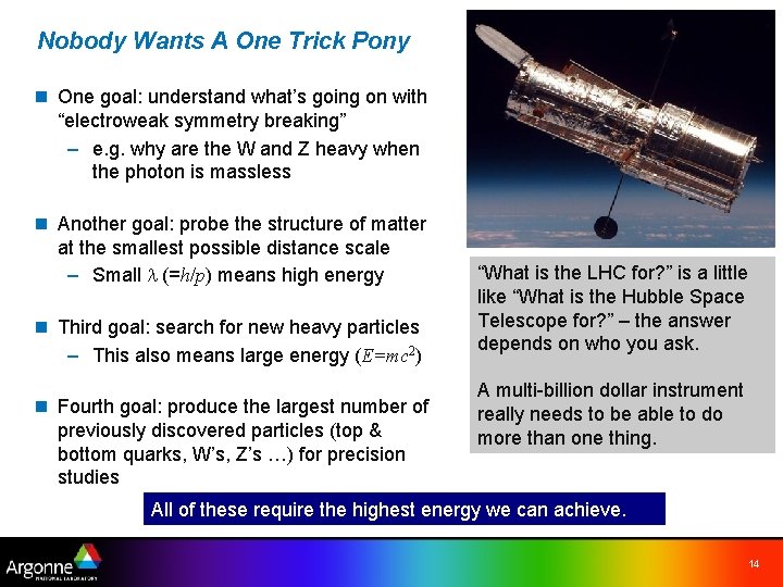 Nobody Wants A One Trick Pony n One goal: understand what’s going on with