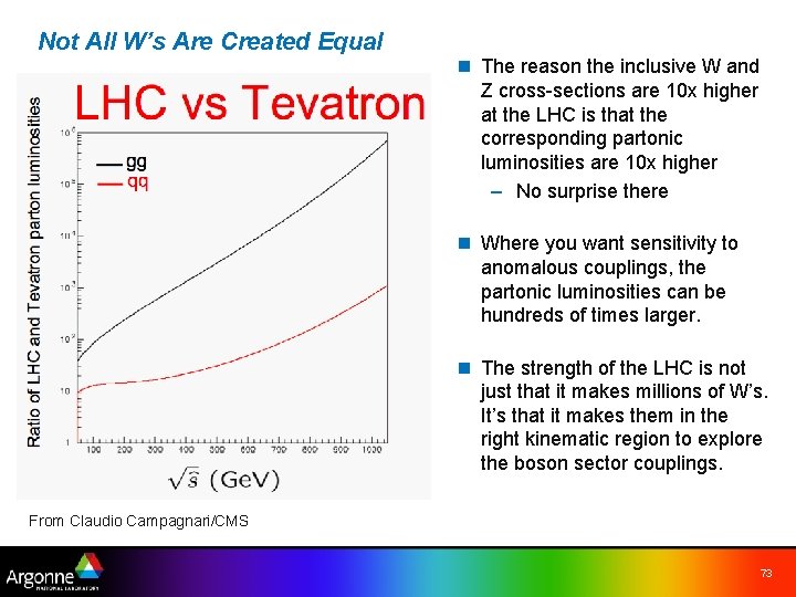 Not All W’s Are Created Equal n The reason the inclusive W and Z