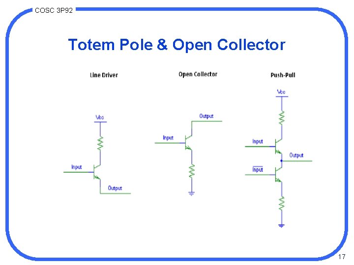 COSC 3 P 92 Totem Pole & Open Collector 17 