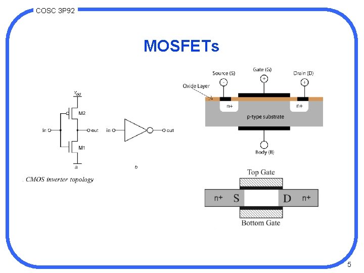 COSC 3 P 92 MOSFETs 5 