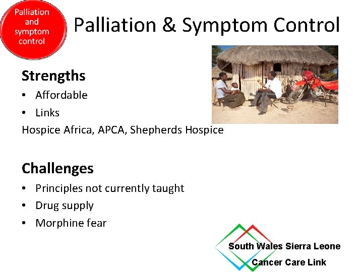 Palliation & Symptom Control Strengths • Affordable • Links Hospice Africa, APCA, Shepherds Hospice