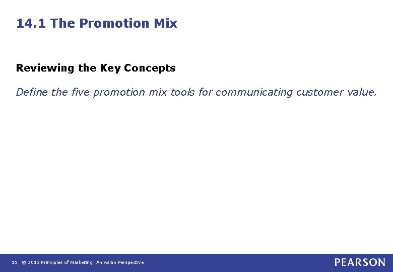 14. 1 The Promotion Mix Reviewing the Key Concepts Define the five promotion mix 14. 1 The Promotion Mix Reviewing the Key Concepts Define the five promotion mix