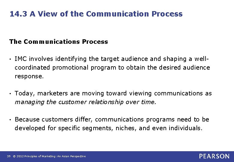14. 3 A View of the Communication Process The Communications Process • IMC involves 14. 3 A View of the Communication Process The Communications Process • IMC involves