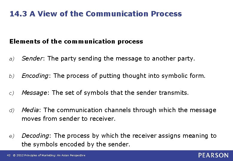 14. 3 A View of the Communication Process Elements of the communication process a) 14. 3 A View of the Communication Process Elements of the communication process a)
