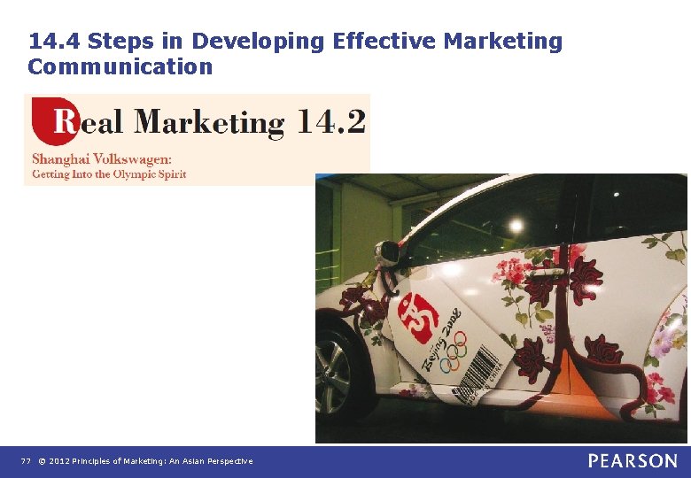 14. 4 Steps in Developing Effective Marketing Communication 77 © 2012 Principles of Marketing: 14. 4 Steps in Developing Effective Marketing Communication 77 © 2012 Principles of Marketing: