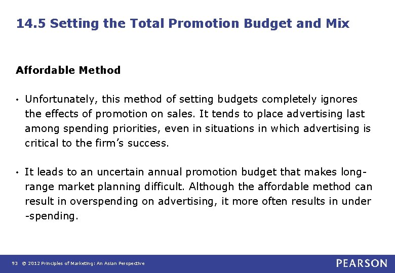 14. 5 Setting the Total Promotion Budget and Mix Affordable Method • Unfortunately, this 14. 5 Setting the Total Promotion Budget and Mix Affordable Method • Unfortunately, this