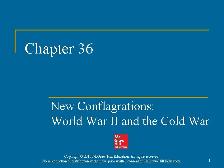 Chapter 36 New Conflagrations: World War II and the Cold War Copyright © 2015
