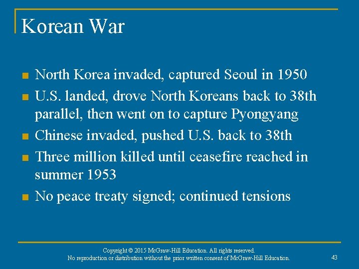 Korean War n n n North Korea invaded, captured Seoul in 1950 U. S.