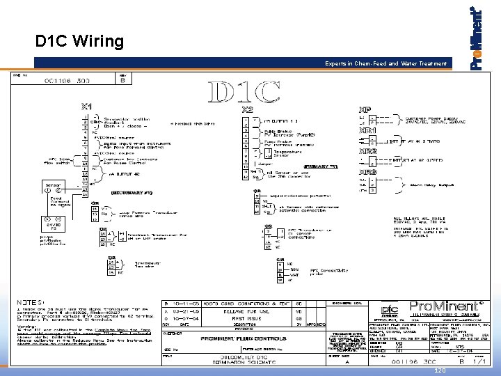D 1 C Wiring Experts in Chem-Feed and Water Treatment 120 
