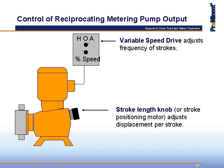 Control of Reciprocating Metering Pump Output Experts in Chem-Feed and Water Treatment HOA Variable