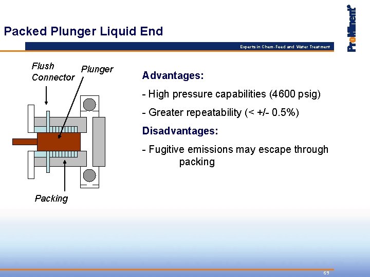 Packed Plunger Liquid End Experts in Chem-Feed and Water Treatment Flush Plunger Connector Advantages: