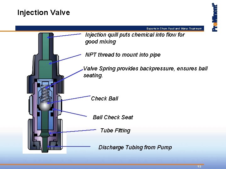 Injection Valve Experts in Chem-Feed and Water Treatment Injection quill puts chemical into flow