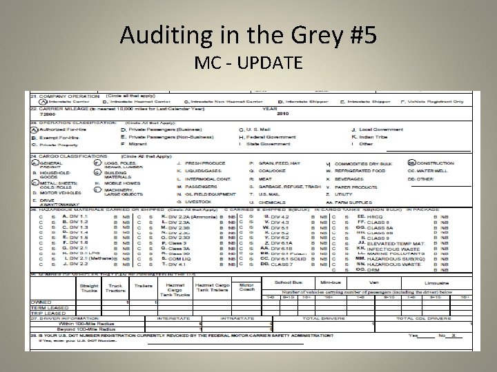 Auditing in the Grey #5 MC - UPDATE 