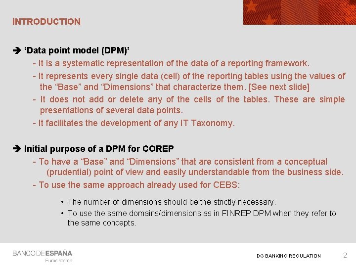 INTRODUCTION ‘Data point model (DPM)’ - It is a systematic representation of the data