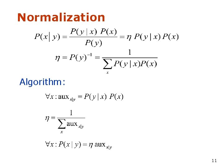 Normalization Algorithm: 11 