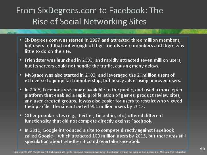 From Six. Degrees. com to Facebook: The Rise of Social Networking Sites § Six. From Six. Degrees. com to Facebook: The Rise of Social Networking Sites § Six.