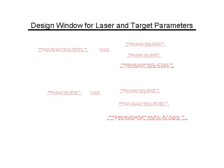 Design Window for Laser and Target Parameters 