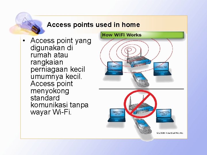 Access points used in home • Access point yang digunakan di rumah atau rangkaian