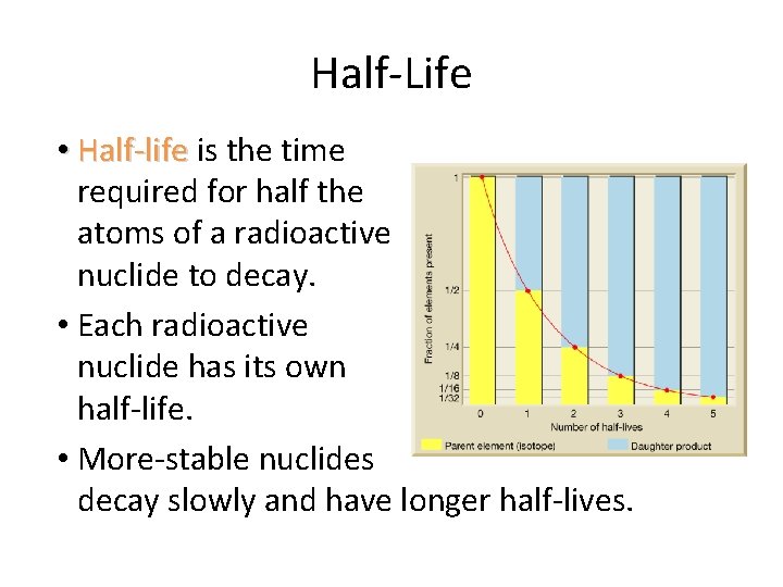 Half-Life • Half-life is the time required for half the atoms of a radioactive Half-Life • Half-life is the time required for half the atoms of a radioactive