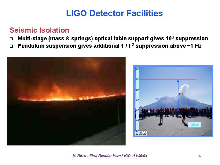 LIGO Detector Facilities Seismic Isolation q q Multi-stage (mass & springs) optical table support LIGO Detector Facilities Seismic Isolation q q Multi-stage (mass & springs) optical table support