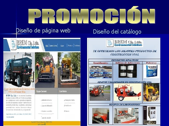 Diseño de página web Diseño del catálogo 