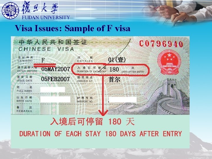 Visa Issues: Sample of F visa Visa Issues: Sample of F visa