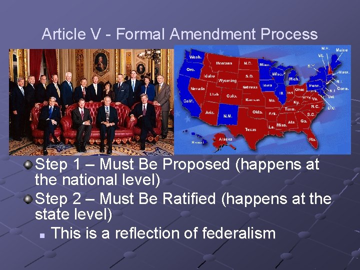 Article V - Formal Amendment Process Step 1 – Must Be Proposed (happens at