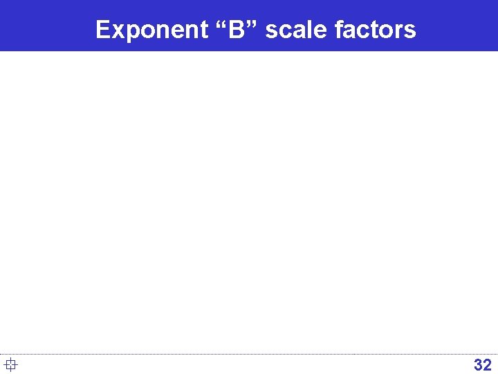 Exponent “B” scale factors ° 32 