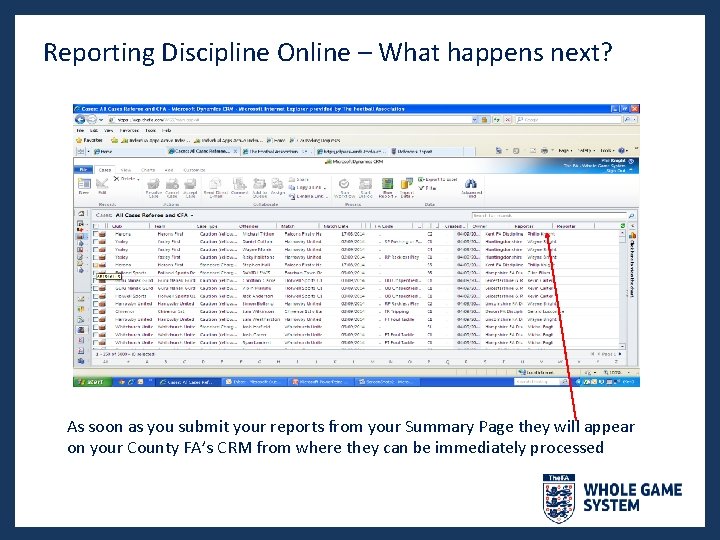 Reporting Discipline Online – What happens next? As soon as you submit your reports