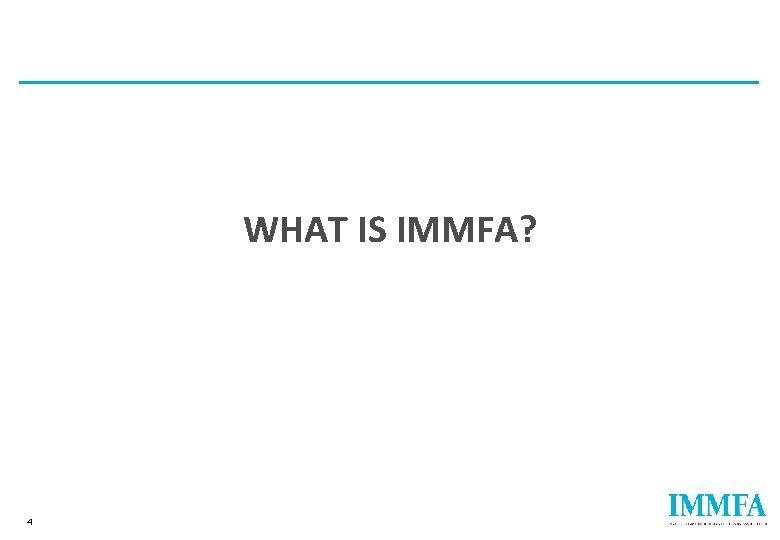 WHAT IS IMMFA? 4 