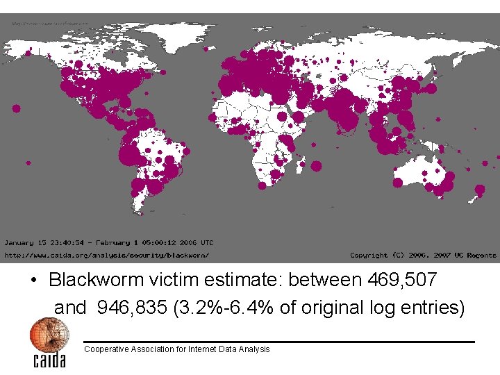 Results • Blackworm victim estimate: between 469, 507 and 946, 835 (3. 2%-6. 4%