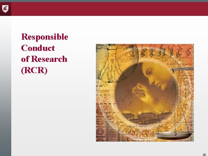 Responsible Conduct of Research (RCR) 29 