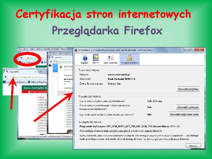 Certyfikacja stron internetowych Przeglądarka Firefox 