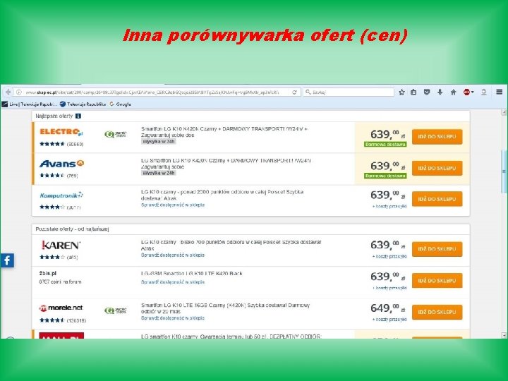 Inna porównywarka ofert (cen) 