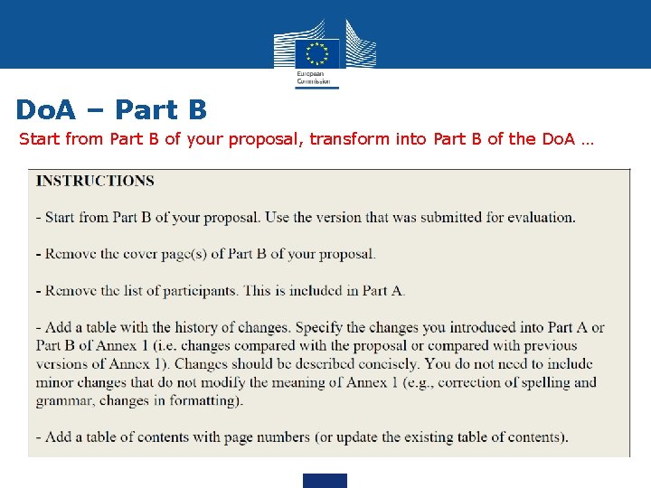 Do. A – Part B Start from Part B of your proposal, transform into