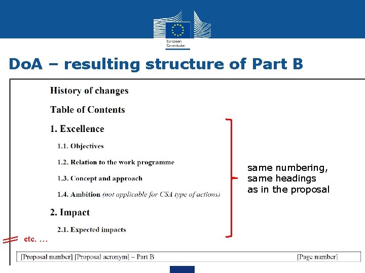 Do. A – resulting structure of Part B same numbering, same headings as in