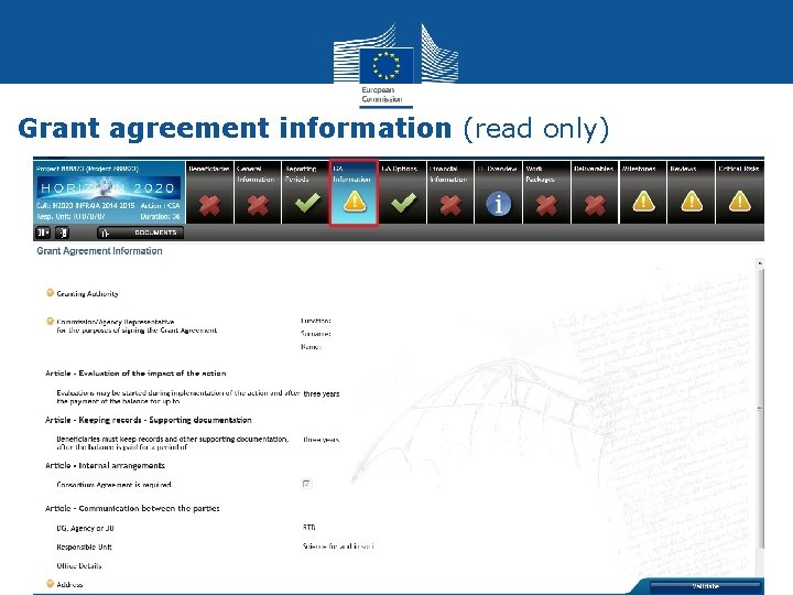 Grant agreement information (read only) 