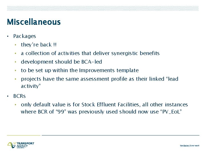 Miscellaneous • Packages • they’re back !! • a collection of activities that deliver