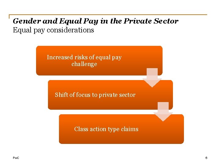 Gender and Equal Pay in the Private Sector Equal pay considerations Increased risks of