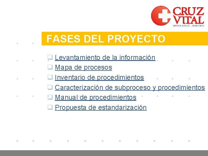 Company LOGO FASES DEL PROYECTO q Levantamiento de la información q Mapa de procesos