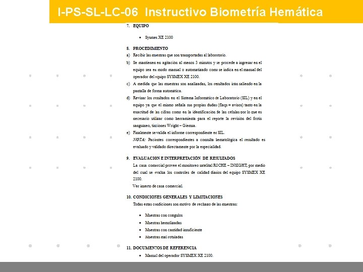 I-PS-SL-LC-06 Instructivo Biometría Hemática www. company. com 