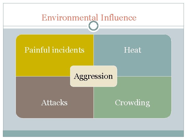 Environmental Influence Painful incidents Heat Aggression Attacks Crowding 