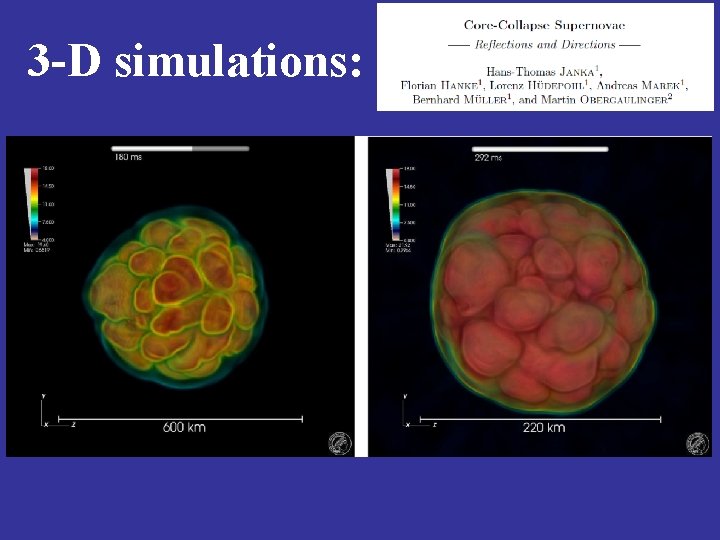 3 -D simulations: 