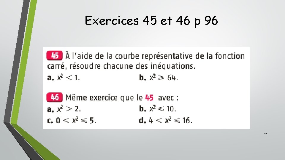 Exercices 45 et 46 p 96 10 