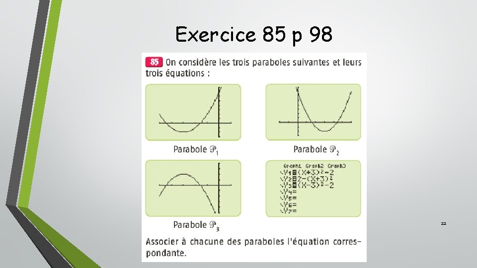 Exercice 85 p 98 22 